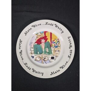 House of Prill Anne Ormsby More Wine Less Worry Dessert Appetizer Plate 2002